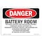 Signmission OSHA Sign, 7" Height, 10" Width, Rigid Plastic, Battery Room Authorized Personnel Only, Landscape OS-DS-P-710-L-1843 - alternate 1